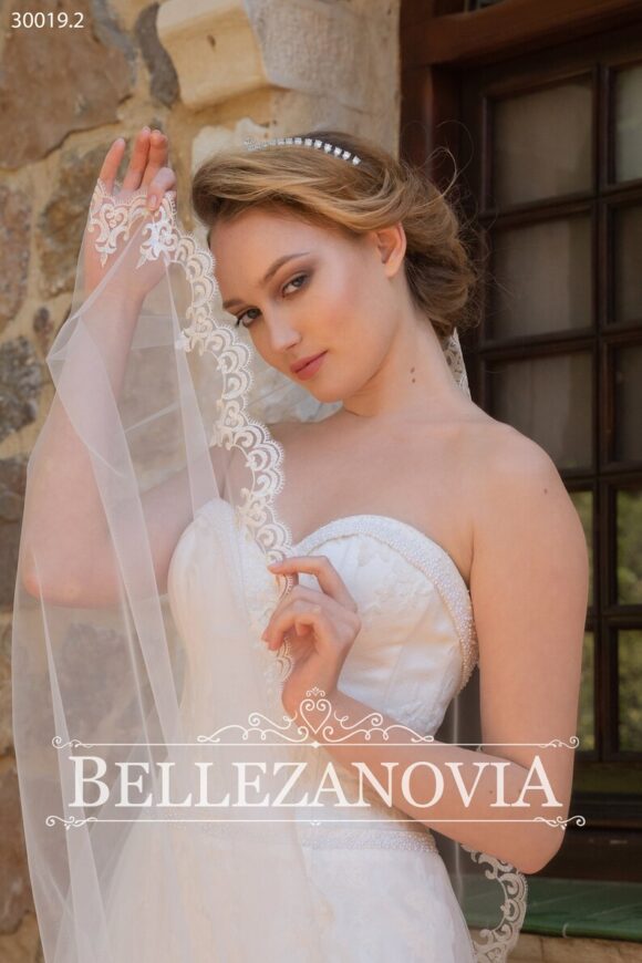 Embroidered long veil