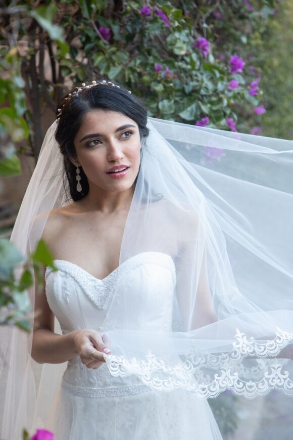 2 Tier lace edge veil
