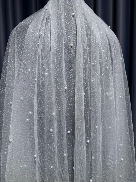 2 layer Glitter wedding veil